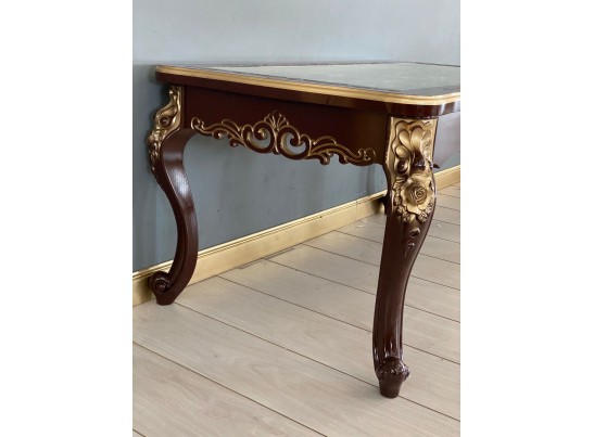 Стол журнальный прямоугольный Жасмин (темный орех, золото)