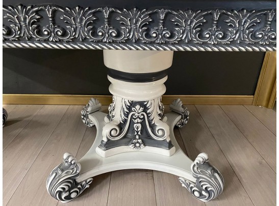 Стол прямоугольный Изабелла (белый, патина графит)