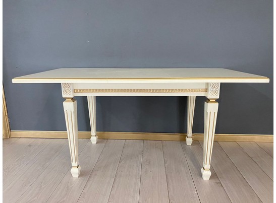 Стол прямоугольный раскладной Инфинити (слоновая кость, патина золото)