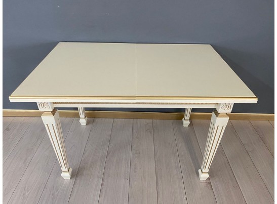 Стол прямоугольный раскладной Инфинити (слоновая кость, патина золото)