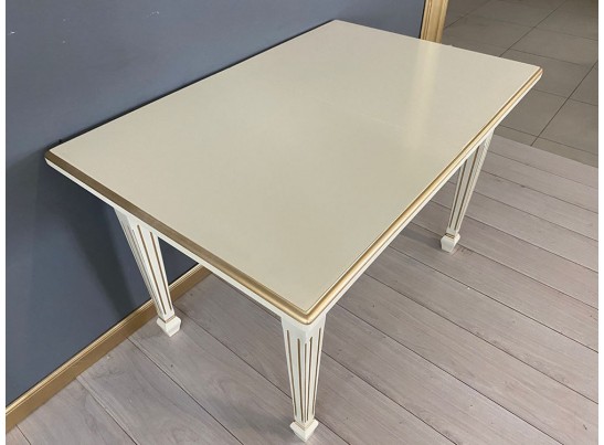 Стол прямоугольный раскладной Инфинити (слоновая кость, патина золото)