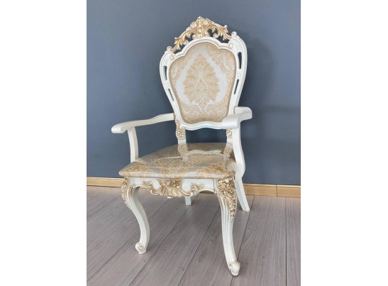 Стул Розалия с подлокотниками (слоновая кость, патина золото)