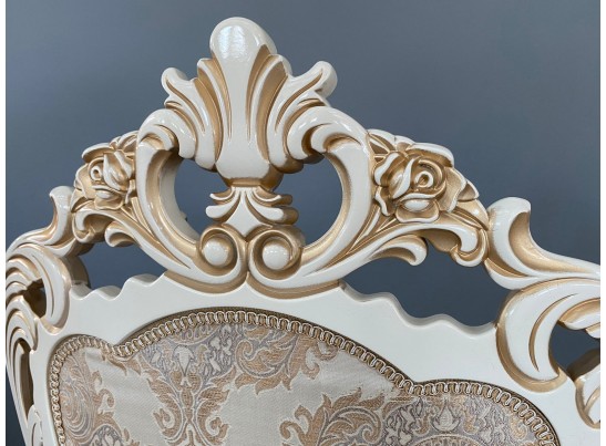 Стул с подлокотниками Роза (слоновая кость, патина золото)