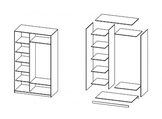Шкаф-купе "Классика" 180, крем