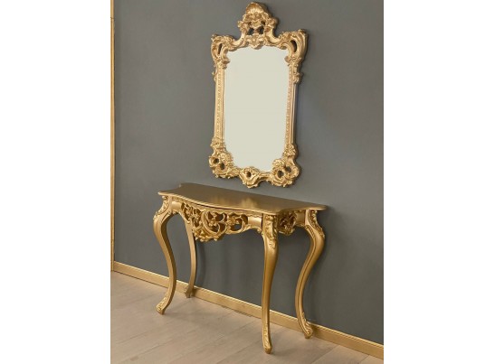 Консольный столик с зеркалом Версаль ТИП 1 (золото)