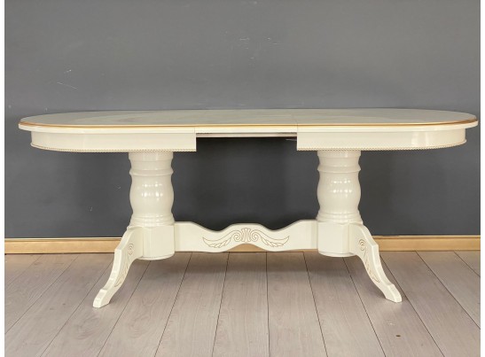 Стол овальный раскладной Верона (слоновая кость, золото)