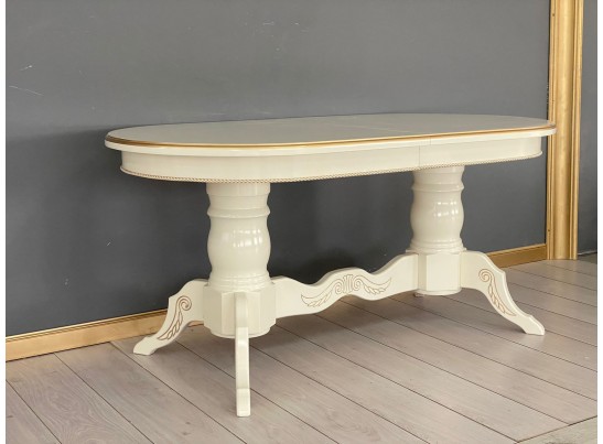 Стол овальный раскладной Верона (слоновая кость, золото)