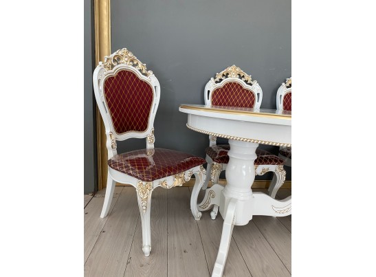 Обеденная группа Стол Милан и стулья Розалия (белый, патина золото) в Каменске-Уральском