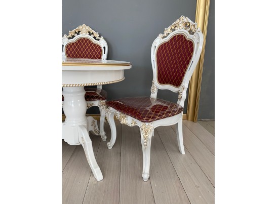 Обеденная группа Стол Милан и стулья Розалия (белый, патина золото) в Каменске-Уральском