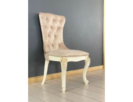 Стул с каретной стяжкой Ассоль 2 (слоновая кость, золото)