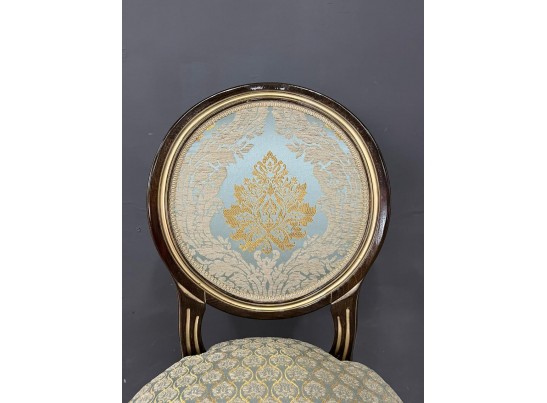 Стул барный Медальон (белый, патина золото)