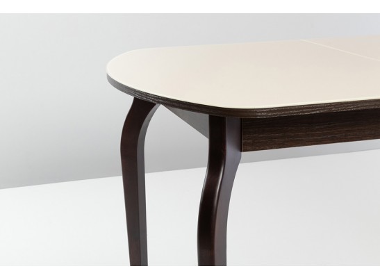 Стол овальный раскладной Нино (венге, бежевое стекло, опора № 1, тон 1)