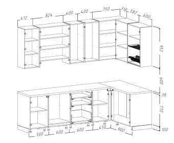 Кухонный гарнитур Милагро угловой 2,80*1,5