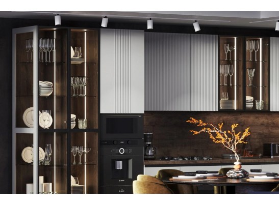 Пенал со стеклянными фасадами Милагро панорама 0,4