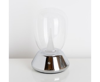 Настольная лампа диммируемая 10W 3000K прозрачный/хром Uovo III Lightstar 807904