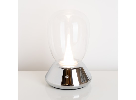 Настольная лампа диммируемая 10W 3000K прозрачный/хром Uovo III Lightstar 807904 в Каменске-Уральском