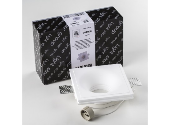 Светильник встраиваемый гипсовый скрытой установки д/гипсокартонного потолка с малозаметной фиксирующей пружиной MR16 GU10 Anello 002000 в Каменске-Уральском