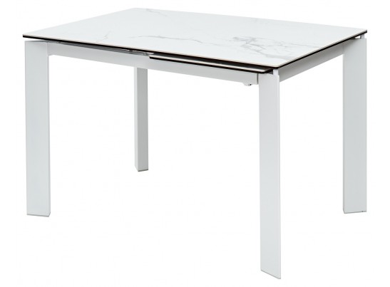 Стол CORNER 120 MATTE STATUARIO Белый мрамор матовый керамика, стекло/ белый каркас, ®DISAUR в Каменске-Уральском