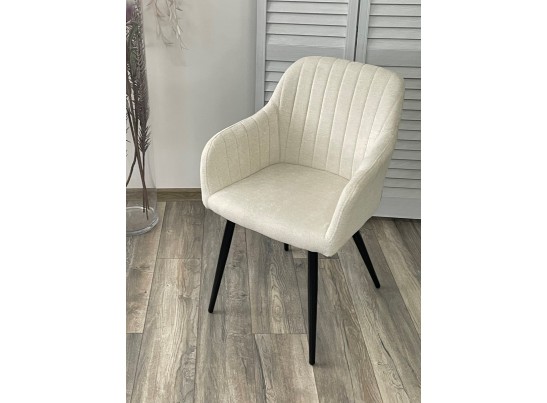 Стул BRANDY WZ2042-01 молочный фактурный велюр / черный каркас в Каменске-Уральском