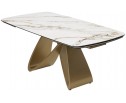 Стол PALACIO 180 KL-188 Контрастный мрамор матовый, итальянская керамика/ Шампань, ®DISAUR в Каменске-Уральском