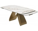 Стол PALACIO 180 KL-188 Контрастный мрамор матовый, итальянская керамика/ Шампань, ®DISAUR в Каменске-Уральском