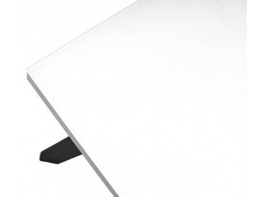 Стол ФИН 120 Белый, стекло/ Черный каркас в Каменске-Уральском