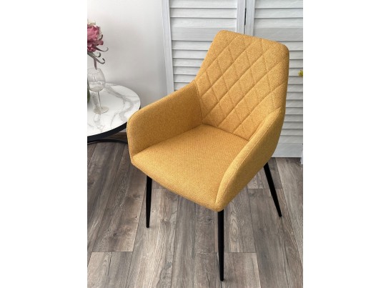 Стул NOVARA Barrel-48 Горчичный, ткань / черный каркас / Товарный знак DISAUR в Каменске-Уральском