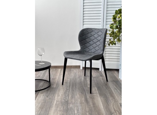 Стул КЛОД, цвет Kiprus-12 Темно-серый, искусственная замша / черный каркас в Каменске-Уральском