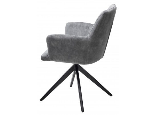 Стул DANTE 360 град.поворот UF912-09В античный светло-серый, велюр без "пальчиковый"/черный, ®DISAUR в Каменске-Уральском