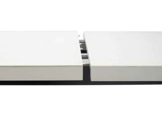 Стол ФИН 120 Белый, стекло/ Черный каркас в Каменске-Уральском