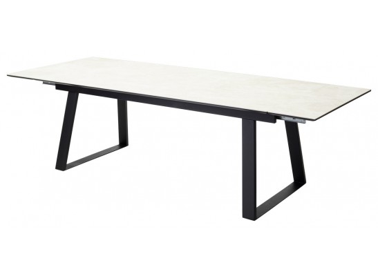 Стол Франк 200 Кремовый мрамор, керамика / черный каркас в Каменске-Уральском