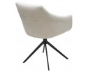 Стул КЛАУДС (CLOUDS) 360 град. поворот. Белый Wales 101, букле/ черный каркас / Товарный знак DISAUR в Каменске-Уральском