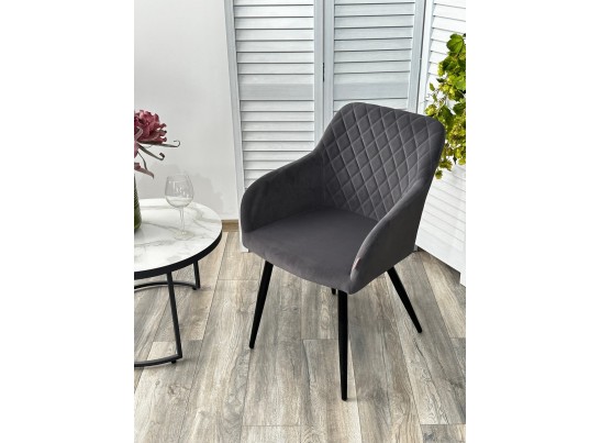 Стул BRANDY 505-38 Графит, велюр "беспальчиковый" / черный каркас, в Каменске-Уральском