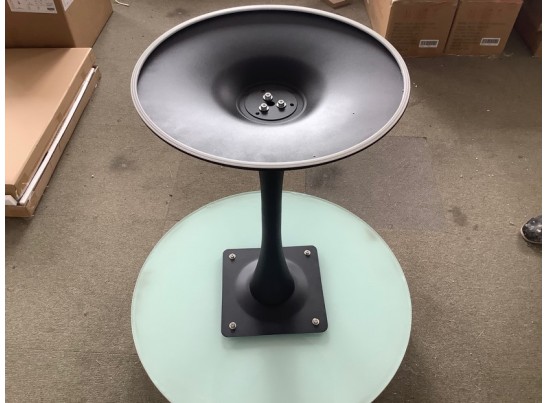 Стол SOLO 80 Белый мрамор G-1, стекло / черный M-city в Каменске-Уральском