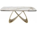 Стол PALACIO 180 KL-188 Контрастный мрамор матовый, итальянская керамика/ Шампань, ®DISAUR в Каменске-Уральском