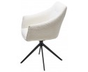 Стул КЛАУДС (CLOUDS) 360 град. поворот. Белый Wales 101, букле/ черный каркас / Товарный знак DISAUR в Каменске-Уральском