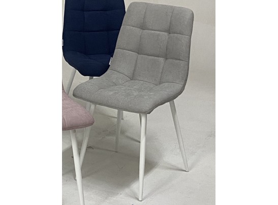 Стул CHILLI UF860-02B серо-голубой, ткань/ белый каркас в Каменске-Уральском