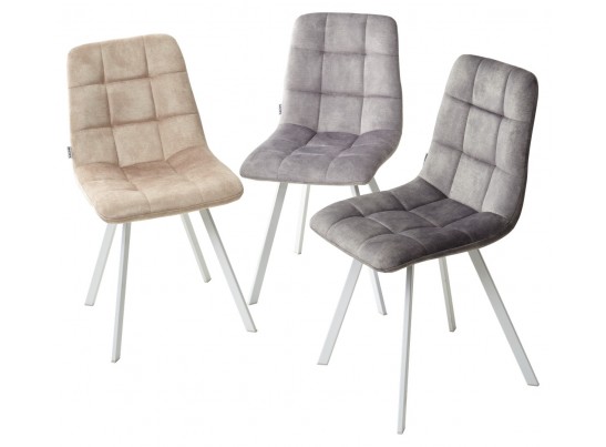 Стул CHILLI SQUARE PK6015-02 (VBP202) античный темно-серый, велюр/ белый каркас в Каменске-Уральском