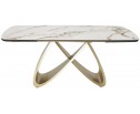 Стол PALACIO 180 KL-188 Контрастный мрамор матовый, итальянская керамика/ Шампань, ®DISAUR в Каменске-Уральском
