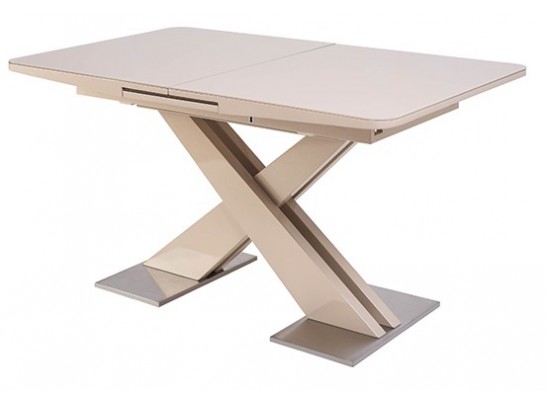 Стол CONTI 140 BEIGE GLASS бежевый глянец в Каменске-Уральском
