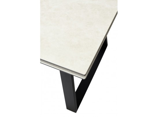 Стол Франк 200 Кремовый мрамор, керамика / черный каркас в Каменске-Уральском