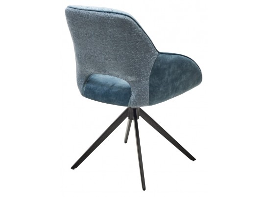 Стул BERRIES 360 град. Синий Loris-37, велюр/ темно-синий 7525-56, велюр/ черный каркас, DISAUR