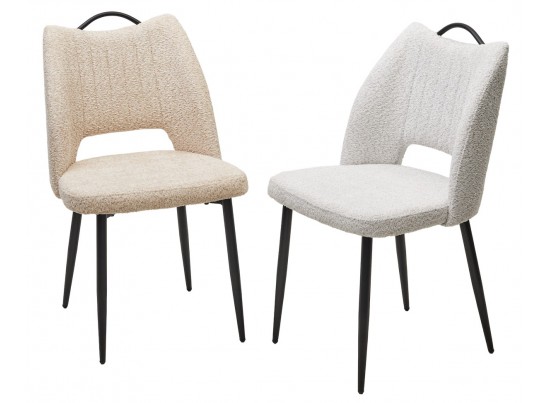 Стул JANETY UF998-04 бежевый, букле / черный каркас/ Товарный знак DISAUR в Каменске-Уральском