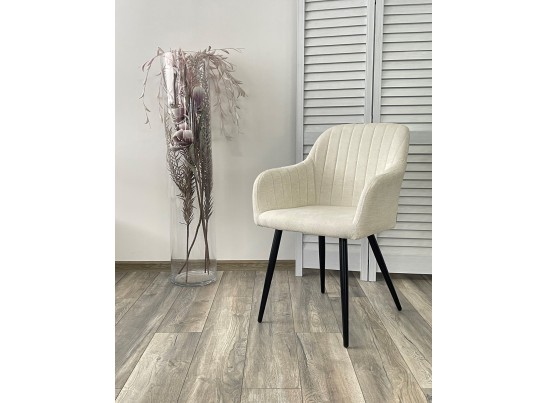 Стул BRANDY WZ2042-01 молочный фактурный велюр / черный каркас в Каменске-Уральском