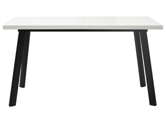 Стол ФИН 120 Белый, стекло/ Черный каркас в Каменске-Уральском