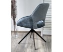 Стул BERRIES 360 град. Синий Loris-37, велюр/ темно-синий 7525-56, велюр/ черный каркас, DISAUR