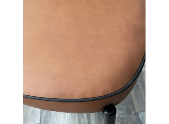 Стул CORDA MA-4/MA-7 коньяк/темно-серый кант, PU / черный каркас в Каменске-Уральском