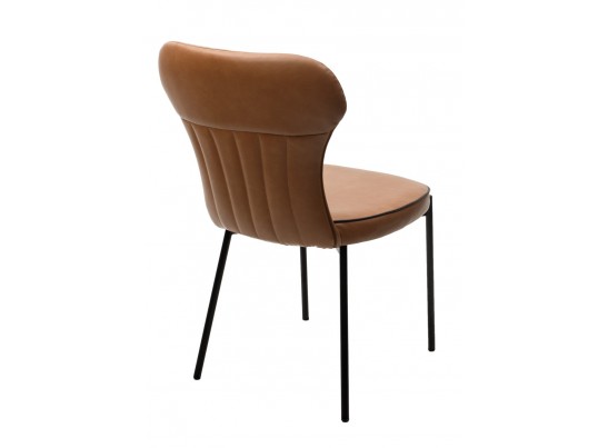 Стул CORDA MA-4/MA-7 коньяк/темно-серый кант, PU / черный каркас в Каменске-Уральском