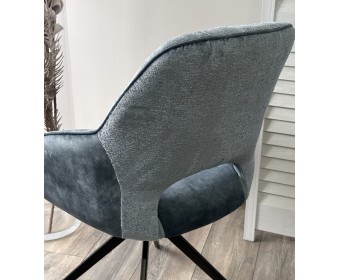 Стул BERRIES 360 град. Синий Loris-37, велюр/ темно-синий 7525-56, велюр/ черный каркас, DISAUR