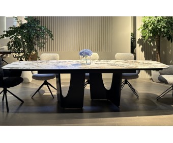 Стол BIRGER 200 KL-188 Контрастный мрамор, итальянская керамика, ®DISAUR